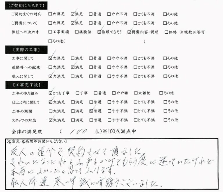 友人の紹介で 大垣市 H様