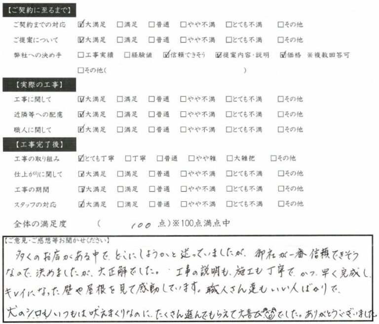 多くのお店がある中でどこにしようかと迷っていました 輪之内町 K様