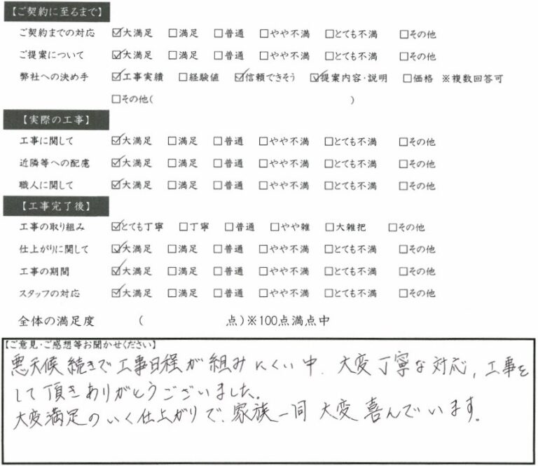 大変満足のいく仕上がり 大垣市 M様