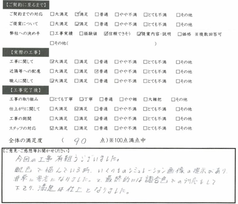 満足な仕上がりとなりました 大垣市 K様