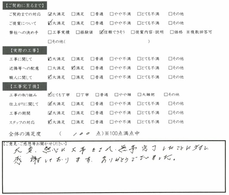 感謝しております 瑞穂市 K様