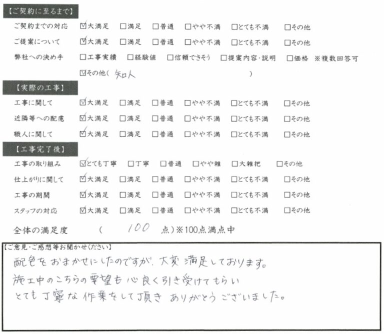 大変満足しております　 大垣市 M様