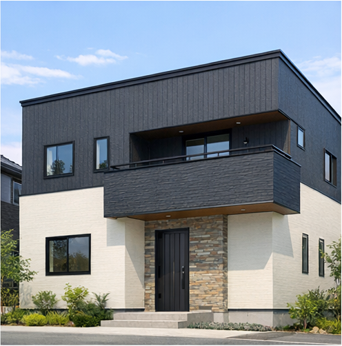 20260226charcoalgray_x_ivory | 大垣 塗りかえ工房 【外壁ツートン】上に濃い×下に薄い色でもおしゃれに見せるコツ 塗りかえ工房 岐阜県 大垣 安八