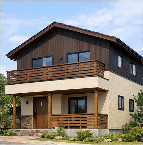 20260226darkbrown_x_beige | 大垣 塗りかえ工房 【外壁ツートン】上に濃い×下に薄い色でもおしゃれに見せるコツ 塗りかえ工房 岐阜県 大垣 安八