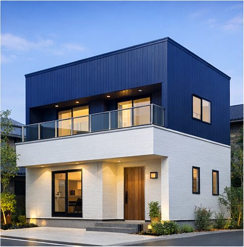 20260226navy_x_white | 大垣 塗りかえ工房 【外壁ツートン】上に濃い×下に薄い色でもおしゃれに見せるコツ 塗りかえ工房 岐阜県 大垣 安八