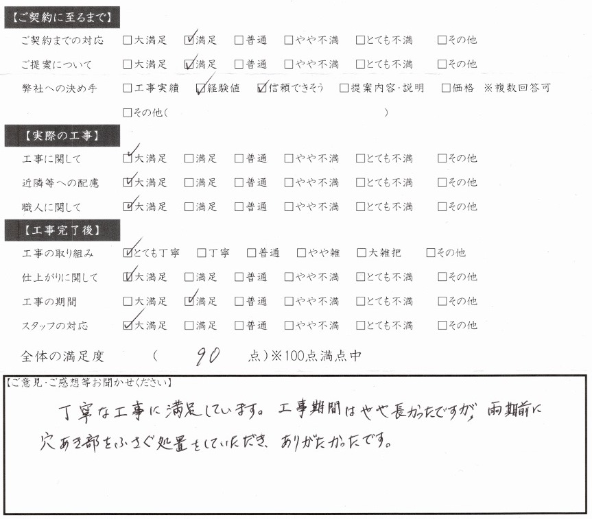 塗りかえ工房　お客様の声　岐阜県　大垣　安八　輪之内　神戸
