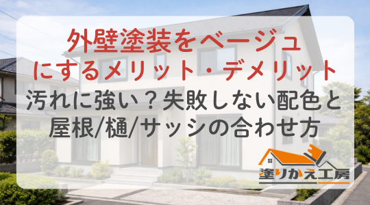 外壁塗装をベージュにするメリット・デメリット｜汚れに強い？失敗しない配色と屋根樋サッシの合わせ方